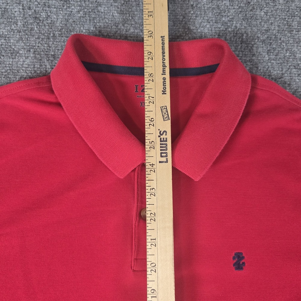 IZOD Polo Shirt Men's 2XL Red‎ Collared Short Sleeve Slim Fit Athletic Casual - Picture 6 of 12